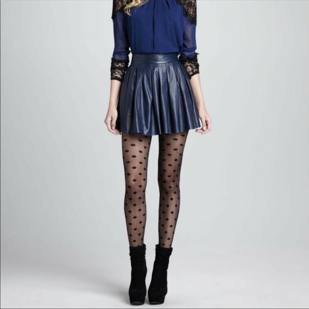 Alice + Olivia Pleated Lather Skirt